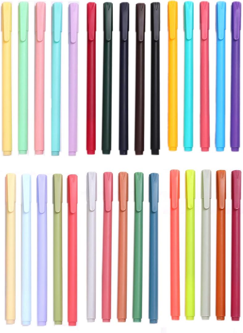YYaaloa 30 Colors Cute Pens Colorful Gel Ink Pen Fine Point Ink Pens For School Office Art Supplies Journaling, Drawing, Craft Doodling, and Notetaking (30 Assorted colors)
