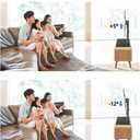 Universal TV Stand Base, Table Top TV Stand for 17-55 Inch LCD/LED TVs, Height Adjustable Monitor Mount Stand with Tempered Glass Base Holds up to 88lbs VESA 400x400mm, TS102
