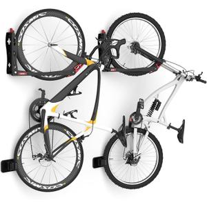 TORACK BIKEPAL Space Saving Wall Mounted Swivel Bike Racks, Vertical Bike Wall Hangers for Garage Storage Solution (2 Pack)