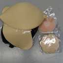 Cmojsk Strapless Sticky Push-Up Bra for Women, Adhesive Invisible Backless Nipple Covers, 2 Pair Black/ Beige