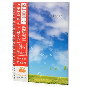 A4 Large Undated Weekly and Monthly Planner, 12 Months No Waste Handwritten Date Weekly To Do List Notebook with Goal & Organizer Pocket, 8.5" x 11" Blank Monthly Planner for Women Work School Home