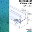 Shower Door Bottom Seal, 2 PCS 3/8" x 36" Shower Door Sweep for 3/8 Inch Glass, Frameless Glass Door Seal Strip,Stop Shower Leaks and Create a Water Barrier (10MM)