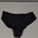 Eomenie Sexy Bikini Bottom for Women Ruched Swim Bottom Cheeky Swimsuit Mid Waisted Tankini Bottoms Only Black M