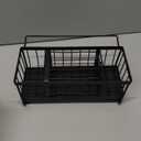 Cisily Sponge Holder for Kitchen Sink, Sink Caddy Organizer with High Brush Holder, Kitchen Countertop Organizers and Storage Essentials, Rustproof 304 Stainless Steel (Black with Towel Rack, 9.25)