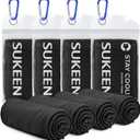 Sukeen [4 Pack Cooling Towel (40"x12"), Soft Breathable Chilly Microfiber Towel for Yoga,Sport,Running,Gym,Workout,Camping,Fitness,Workout & More Activities