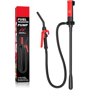 ISINLASSO Portable Fuel Transfer Pump with Extra Long Thick Hose Flow Control Nozzle Automatic Liquid Pump for Gasoline Diesel Oil（Flow Rate 2.6 GPM - 3.1 GPM）