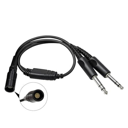 Akoree Lemo 6 Pin Headset Adapter to GA Dual Plugs General Aviation Headset Connector Cable Female Jack to Twin Male PJ-068 PJ-055 Twin Plug Fixed Wing Aircraft Converter for Bose A20 A30