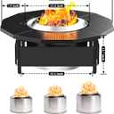 Fire Pit Surround Tabletop for Solo Stove Bonfire Ranger 2.0, Thick Powder-Coated Steel Surround Tabletop, Outdoor FirePit Table, UV-Resistant Outdoor Fabric & Adjustable Height