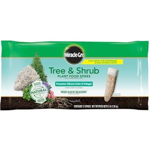Miracle-Gro Tree and Shrub Plant Food Spikes, For Deciduous, Flowering and Evergreen Trees, 12 Spikes
