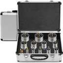 Kolvoii 14 PCS TCT Hole Saw Kit for Hard Metal, 9/16"-2-1/8" Tungsten Carbide Tipped Hole Saw Drill Bit Heavy Duty Carbide Hole Cutter Set with Aluminum Box 2 Extra Pilot Drill Bits