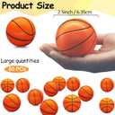 60 Pcs Mini Basketball Stress Balls Mini Basketball Party Favor 2.5'' Inch Mini Foam Sports Ball Squeeze Ball Anxiety Stress Relief for Basketball Party Sports Game Kid Prize Carnival School Gift