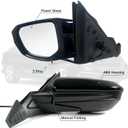 Left Driver Side Door Mirror For 2016-2021 HONDA CIVIC LX SE Sport with Power Mirror Manual Folding Non-Heat Match to Black Replace 76258-TBA-A02ZA HO1320283(3 Pins)