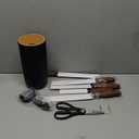 Knife Set, 8 Piece Kitchen Knife Set, Stainless Steel Knives Set for Kitchen, Universal Knife Block Set, Kitchen Kinfe Essentials, New Home Apartment Essentials, Dishwasher Safe (Black woodgrain)