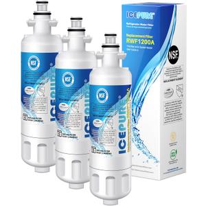 ICEPURE ADQ36006101 9690 Water Filter Replacement for LG LT700P, Kenmore Elite 46-9690 ADQ36006102, RWF1200A, CLCH106, RWF1052 LFX28968ST LFXS29626S LFXS30766S LFX31925ST LFX31945ST Refrigerator, 3PACK