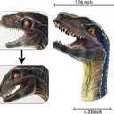 Dinosaur Toys Tyrannosaurus Rex and Blue Velociraptor Hand Puppets Dinosaur Animal World Action Figure Set Funny & Scared Head Hand Puppets for Home, Stage and Class Role Play Toys
