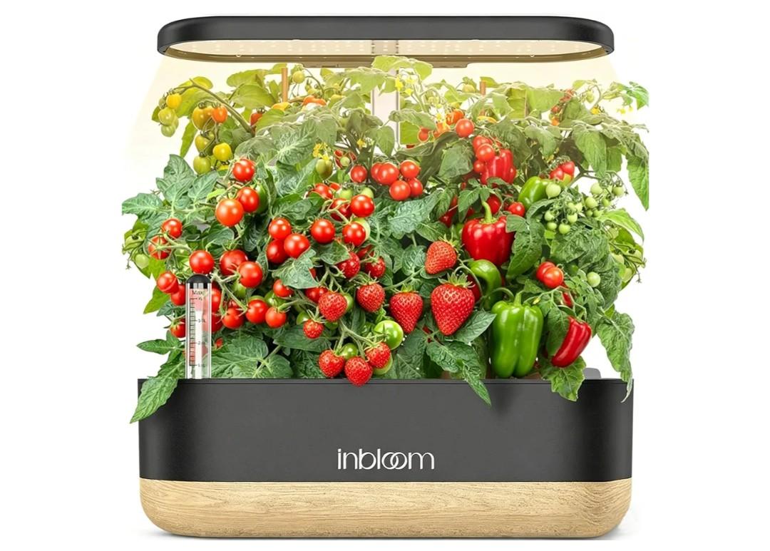 inbloom Hydroponics Growing System 12 Pods, Indoor Herb Garden with LEDs Full-Spectrum Plant Grow Light, Water Shortage Alarm, Automatic Timer, Height Adjustable, Ideal Gardening Gifts for Women