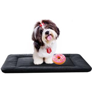 Dog Beds Crate Pad for Small Dogs Ultra Soft Dog Crate Bed Washable & Anti-Slip Kennel Pad for Dogs Cozy Sleeping Mat,Dark Gray 24inch