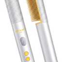 SHEGLAM Hot Comb Straightener, Hair Straightener with 24K Gold Heated Comb, 3D Ionic Hair Straightening Brush, Anti-Scald Design, Fast Heat-Up, Auto-Off, Frizz Control, Sleek & Smooth Styling