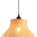 Bamboo Pendant Light 13.39" Hand Woven Rattan Pendant Light,1-Light Bamboo Rattan Ceiling Hanging Light,for Living Room Kitchen Dining Room Farmhouse