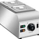 1000W Electric Chocolate Tempering Machine, Commercial Chocolate Melter with 2 Cylinders, Water Bath Heating, Adjustable Thermostat & Indicator Light, Stainless Steel Chocolate Warmer