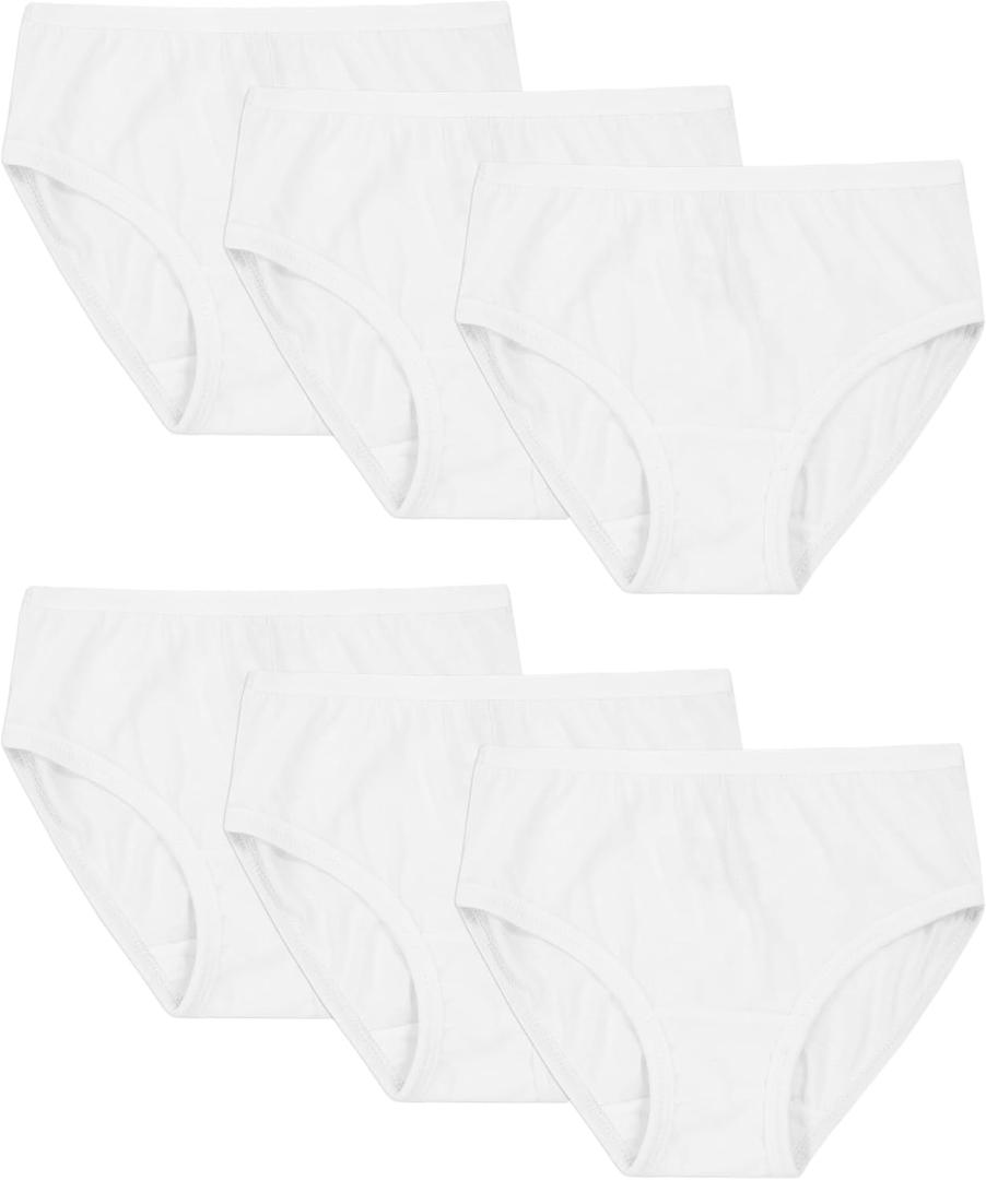 Fruit of the Loom Girls' Cotton Brief Underwear Multipacks (White, XS)