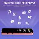 Mp3 Player with Bluetooth 5.3, Portable Digital Mp3 Music Player with Speaker, FM Radio, Voice Recorder, E-Book, Touch Buttons, Supports up to 128GB, (Rose Gold,64GB)
