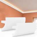 moonoom 14 Pack 55 Ft Ceiling Crown Molding Trim, High Impact Ceiling Decorative Moulding, Room Top Light Strip Crown Molding for Ambient Home Bedroom Living Room Lighting (Style B)