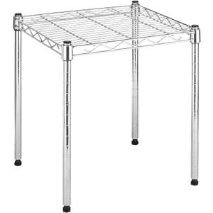 Whitmor 1 Tier Supreme Stacking Shelving Unit, Wire Metal Home Storage Organizer, 15" L x 14" W x 15" H, Chrome