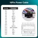16 PIN Car Radio Stereo Wiring Harnesses with CANBUS - Aftermarket Cable Wire Adapter for Toyota Corolla Camry RAV4 Prado Highlander Sienna, Support JBL/Backup Camera/SWC