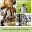 OFFO Bird Scare Devices Plastic Owl Scarecrow for Outdoor Garden, Yard, Pool Decoration, 8.3 in Height, Brown and White