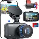 Dash Cam Front and Rear, 4K Dual Dash Cam with CPL Filter, Dash Camera for Cars-5GHz WiFi, 3" IPS Screen Dashcams for Cars with 64GB Card, App Control, Night Vision, Parking Monitor, Support 256GB Max