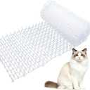 Transparent Cat Scat Mat with Spikes, 6.5FT Clear Cat Deterrent Mat for Sofa, Windowsill, Balcony & Garden, Cuttable Indoor Outdoor Pet Repellent Mat, 78 x 11 Inch