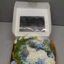 Ling's moment Fake Flowers Box, Faux Artificial Greenery Stems Foam Roses Gardenia Silk Eucalyptus Fabic Flower for Centerpieces Bouquet Wedding Vase Decorations, Dusty Blue & White, Grand Combo