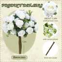 Zeyune 8 Pack 12 Inch Wedding Artificial Mini Rose Bouquet White Silk Flowers Bunches Bulk Fake for Valentine Wedding Bridal Home Office Garden Parties Decoration