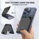 QYQBOON Mag-Safe Wallet Magnetic Wallet for Phone Lightweight Magnetic Phone Pouch Stand Adjustable Leather Mag-Safe Card Holder for iPhone 17/16/15/14/13/12 Series, Not for iPhone 13/12 Mini (Black)