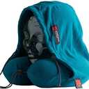 Hooded Travel Neck Pillow blue