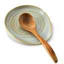 Seyatoo Ceramic Spoon Rest for Stove Top, Spoon Holder for Kitchen Counter, Farmhouse Cooking Utensil Holder for Spoons, Ladles, Spatula, Vintage Grey