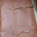 18 Inch Vintage Handmade Leather Travel Messenger Office Crossbody Bag Laptop Briefcase Computer College Satchel Bag For Men And Women