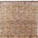 Cordless Reed Blinds, 48" W x 72" L Bamboo Roll Up Shade, Privacy Screen Waterproof Roller Shades for Porch, Bamboo Windows Curtain for Indoor, Patio