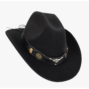Women Sparkly-Rhinestone Western-Cowgirl-Hat Glitter-Bling Cowboy-Hat Felt-Rodeo-Hat for Disco-Party Medium/Large