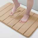 Buganda Memory Foam Bath Mat, 30" x 20", Ultra Soft and Non-Slip Bathroom Rugs, Water Absorbent and Machine Washable Bath Rug for Bathroom, Shower, and Tub, Camel