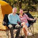 2 Person Camping Chair Oversized Loveseat Camping Chair Double Camping Chairs for Adults Heavy Duty Camping Couch Black Outdoor Folding Chair Portable Patio Lawn Chair (Grey)