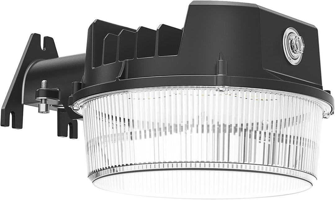 CINOTON LED Barn Light, Dusk to Dawn Outdoor Lighting, 42W 4950LM 5000K Daylight, Exterior Security Flood Light with Photocell, UL Listed, IP65 Waterproof Outside Area Fixture for Street, Black 1 Pack