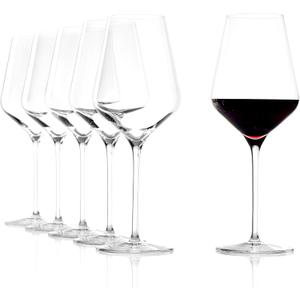 Stlzle Lausitz Red Wine Glasses Quatrophil Set of 6, 19 1/4 oz  Wine Glasses Ideal for Red Wine  Elegant Crystal Glass Goblet for Maximum Aroma  Dishwasher & Shock Resistant