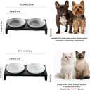 Ceramic Grey Dog Bowls Set - 5 inch Dog Food & Water Bowls, Elevated Feeding Bowls with Metal Stand for Small Size Dog,Puppy Bowl Set for Wet and Dry Food