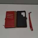 XcaseBar Compatible with Samsung Galaxy S25 Ultra Wallet case with Zipper Credit Card HolderRFID Blocking,Flip Folio Book PU Leather Phone case Shockproof Cover Women Men for S25 Ultra case Red