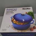 MELLERHOME 4.5 QT Enameled Cast Iron Dutch Oven, Heavy-Duty Casserole Dish and Braiser Pan with Lid and Stainless Knob, Oven-Safe up to 500 F & Across All Cooktops, Aqua Blue