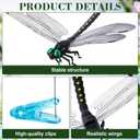 2 x 3pcs Dragonfly Clips, Artificial 3D Simulation Dragonflies Hat Clip, Fly Scare Devices Garden Decor for Outdoor Yard Courtyard Patio Flower Beds