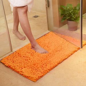 vctops Orange Fall Plush Chenille Bath Rugs Extra Soft and Absorbent Microfiber Shag Rug, Non-Slip Runner Carpet for Tub Bathroom Shower Mat Orange 16" X 24"