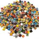 Lanyani 784 Pieces Colorful Tiny Square Ceramic Mosaic Tiles for Crafts, Glazed Porcelain Pieces Sheets for Mosaics